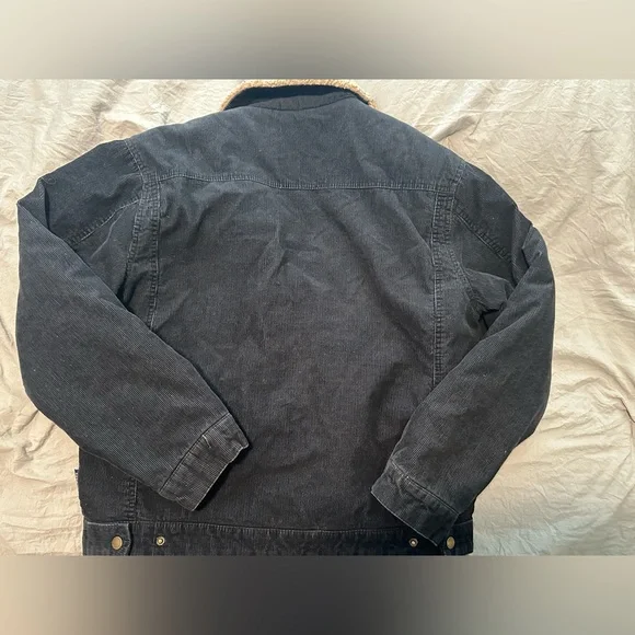 Chaps Jacket Blue Corduroy Sherpa Lined Mens M